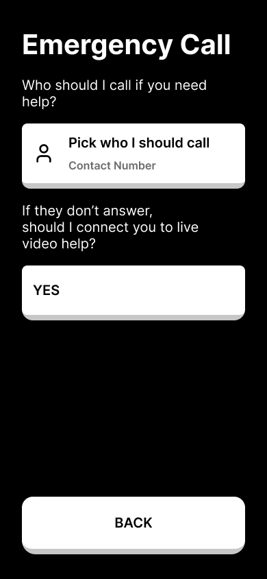 Emergency contact setup with fallback options